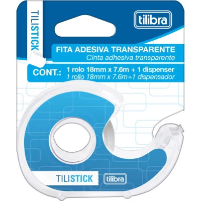 Fita Adesiva Transparente + Dispenser - Tilibra