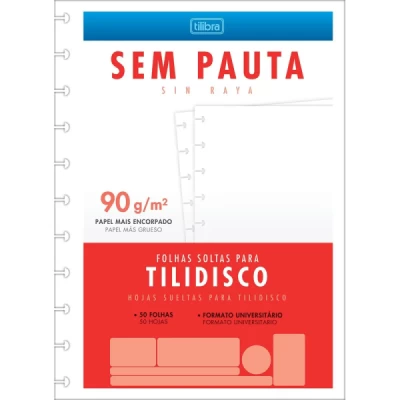 Refil Sem Pauta para Caderno Inteligente Tilidisco 90g 20x27,5 - Tilibra