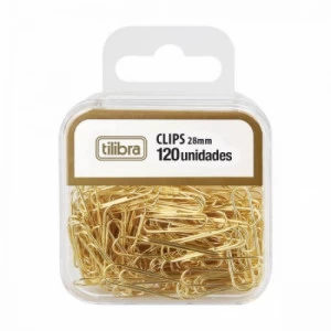 Clips 28mm Dourado 120un - Tilibra