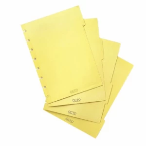 Kit 4 Divisórias Amarelo P A5 para Caderno de Disco/Inteligente - OCTO