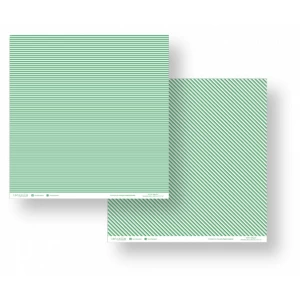 Folha para Scrapbook - Conceito - Verde Listras