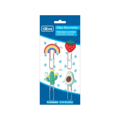 Clips Decorados 50mm 4 Unidades - Tilibra