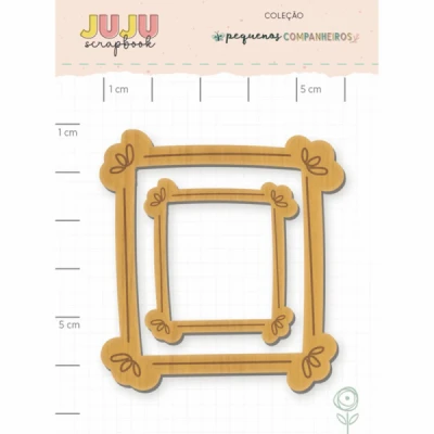 Enfeite Madeirinha Moldurinhas - Coleção Pequenos Companheiros - Juju Scrapbook