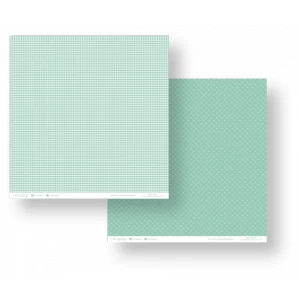 Folha para Scrapbook - Conceito - Verde Água Xadrez