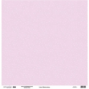 Folha para Scrapbook Linha Moderninhos - Conceito - Rosa Candy Bolinha e Xadrez