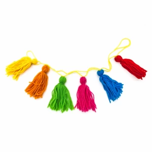 Guirlanda Cores Vivas de Tassel Decorada 1 Metro