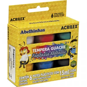 Tinta Guache 6 Cores Metallic - Acrilex
