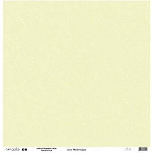 Folha para Scrapbook Linha Moderninhos - Conceito - Amarelo Candy Bolinha e Xadrez