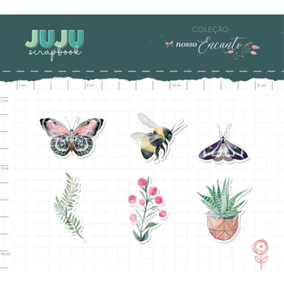 Enfeite Acrílico Vasinho de Planta - Coleção Nosso Encanto - Juju Scrapbook