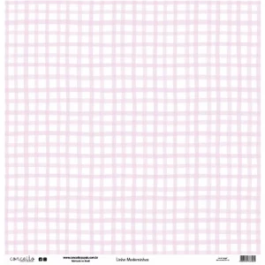 Folha para Scrapbook Linha Moderninhos - Conceito - Rosa Candy Bolinha e Xadrez
