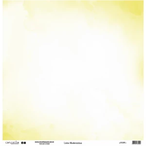 Folha para Scrapbook Linha Moderninhos - Conceito - Amarelo Coração e Aquarela