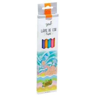 Lápis de Cor Pastel 6 Cores - BRW