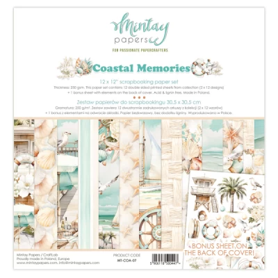 Bloco de Papéis para Scrapbook 30x30 - Coleção Coastal Memories - Mintay