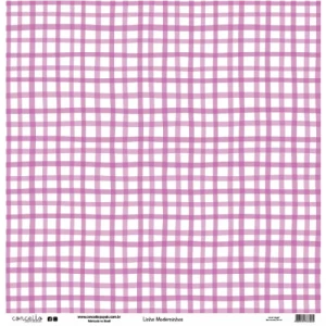 Folha para Scrapbook Linha Moderninhos - Conceito - Pink Bolinha e Xadrez