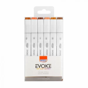 Marcador Artístico Evoke Dual Marker 6 Cores Tons de Pele - BRW
