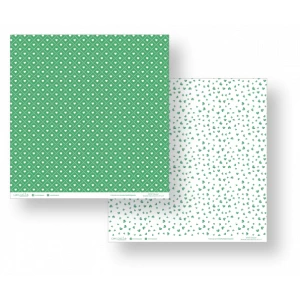 Folha para Scrapbook - Conceito - Verde Corações