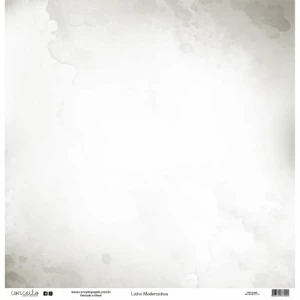 Folha para Scrapbook Linha Moderninhos - Conceito - Marrom Coração e Aquarela