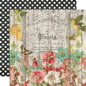 Folha para Scrapbook - Simple Stories - Coleção Simple Vintage Cottage Fields - Natural Beauty