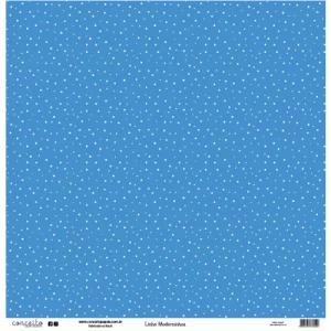 Folha para Scrapbook Linha Moderninhos - Conceito - Azul Bolinha e Xadrez
