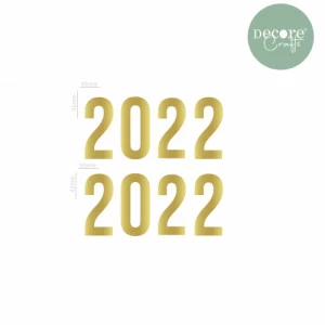 Aplique em Acrílico 2022 Ouro - Coleção Uma Nova Primavera - Decore Crafts