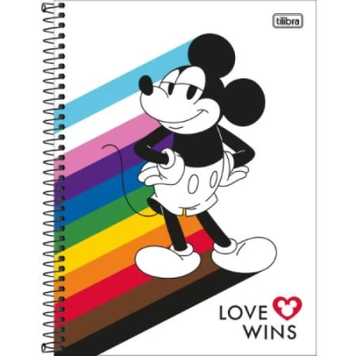 Caderno Universitário Mickey Rainbow 1 Matéria 20x27,5 - Tilibra
