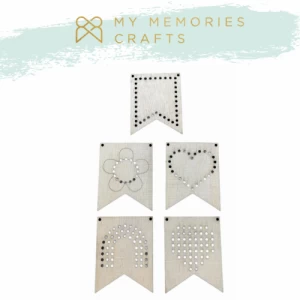 Bandeirolas para Bordado em Madeira MMCMM2-13 - My Memories Crafts - Coleção My Memories