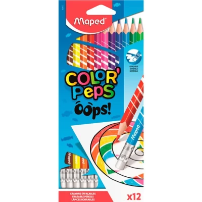 Lápis de Cor Color Peps Apagável 12 Cores - Maped