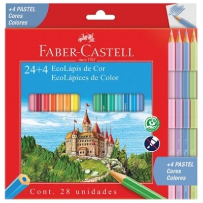 24 EcoLápis de Cor + 4 Pastel - Faber-Castell